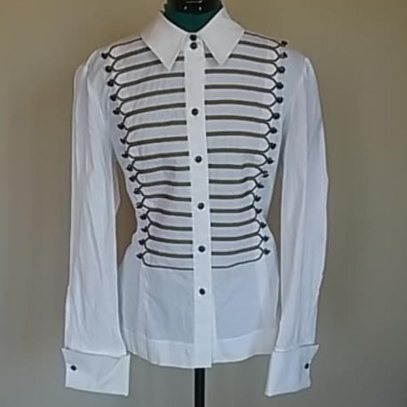 Anthropologie Tops - Anthropologie Zelda white military tunic
